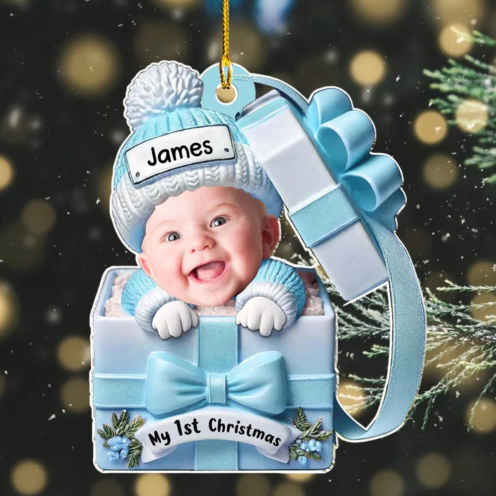 Baby Inside Gift Box - Personalized Custom Acrylic Ornament