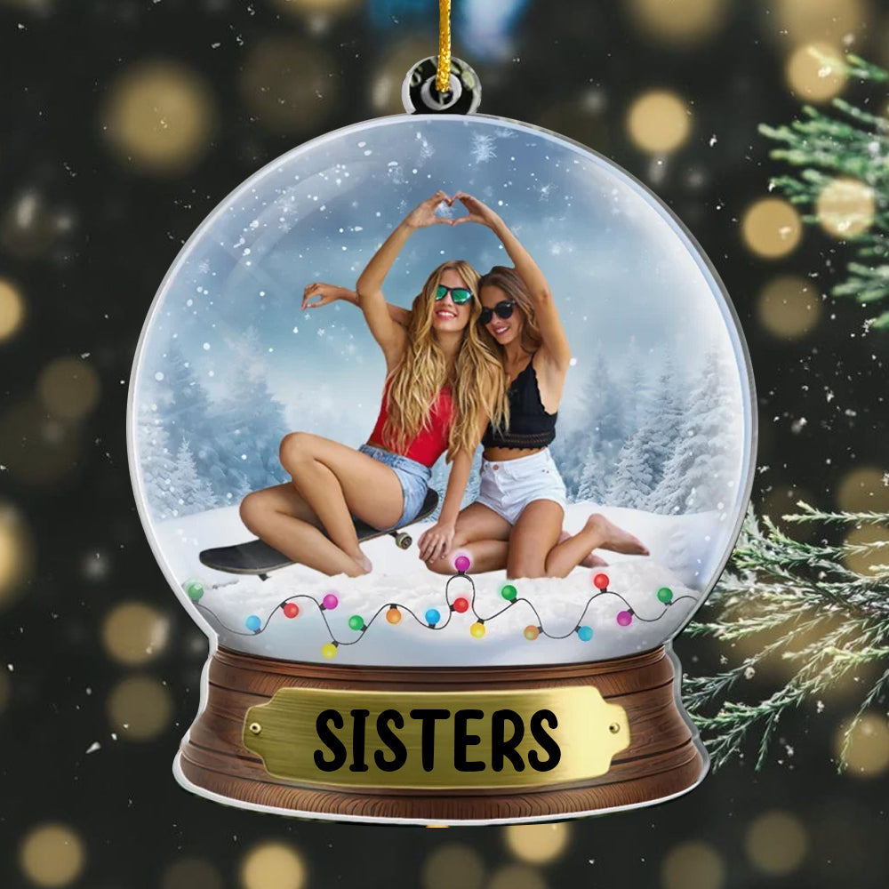 Custom Photo Our Sisterly Love Grows Stronger - Bestie Personalized Custom Ornament - Acrylic Custom Shaped - Christmas Gift For Best Friends, BFF, Sisters