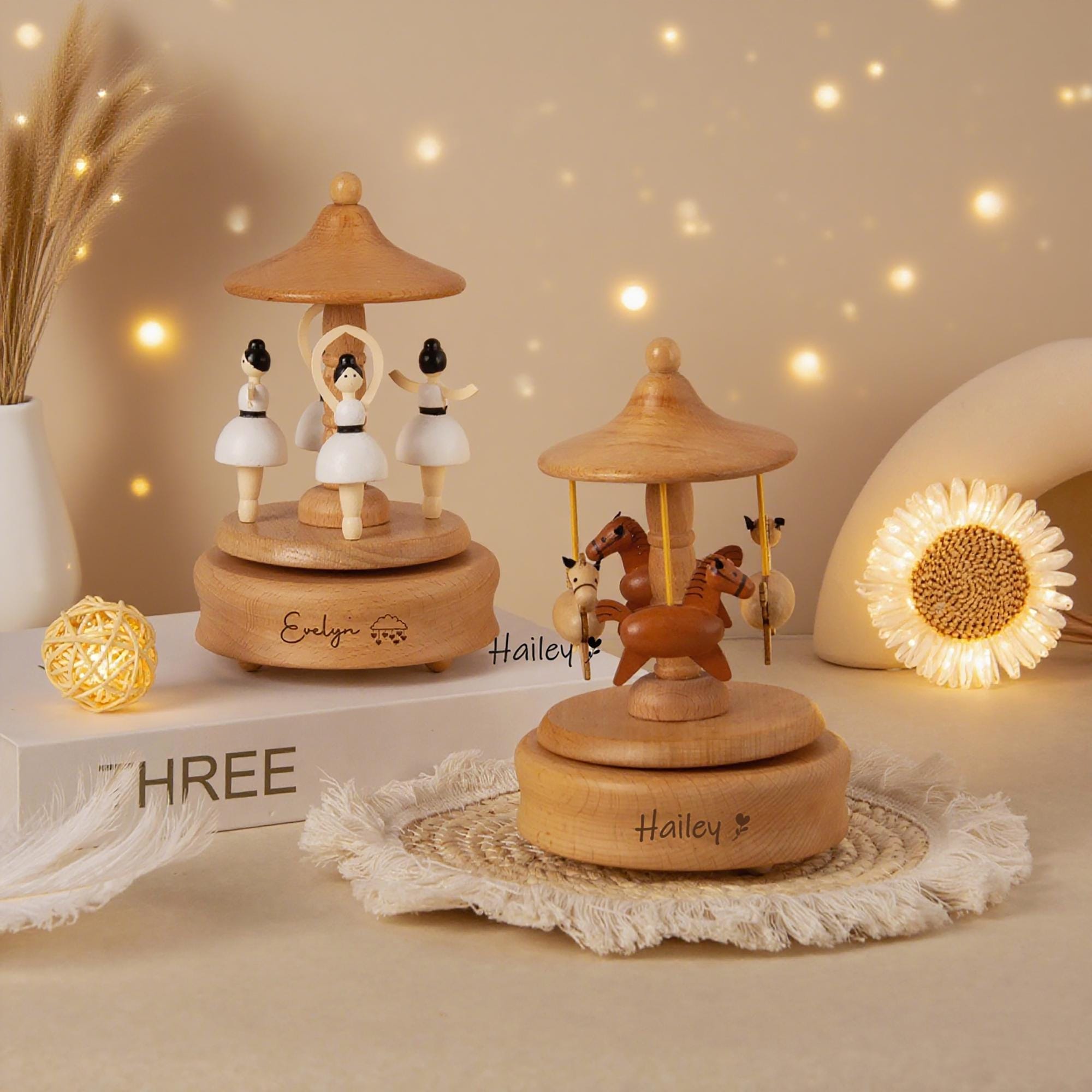 Personalised Wooden Musical Box,Keepsake Gift for Kids,Baby Shower Gift,Holiday Gift,Nursery Decor,Christmas Musical Box,Engraved Music Box