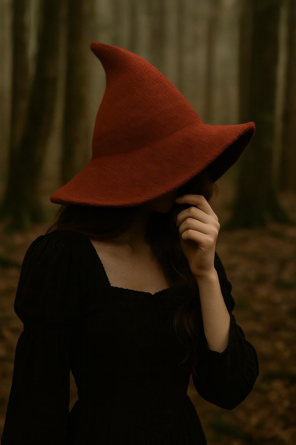 Medieval Witch Hat, Halloween Witchy Accessories for Ren Faire, Renaissance Fantasy Hat, Ren Fair Vintage Hat, Witchy Gothic Vampire Hat