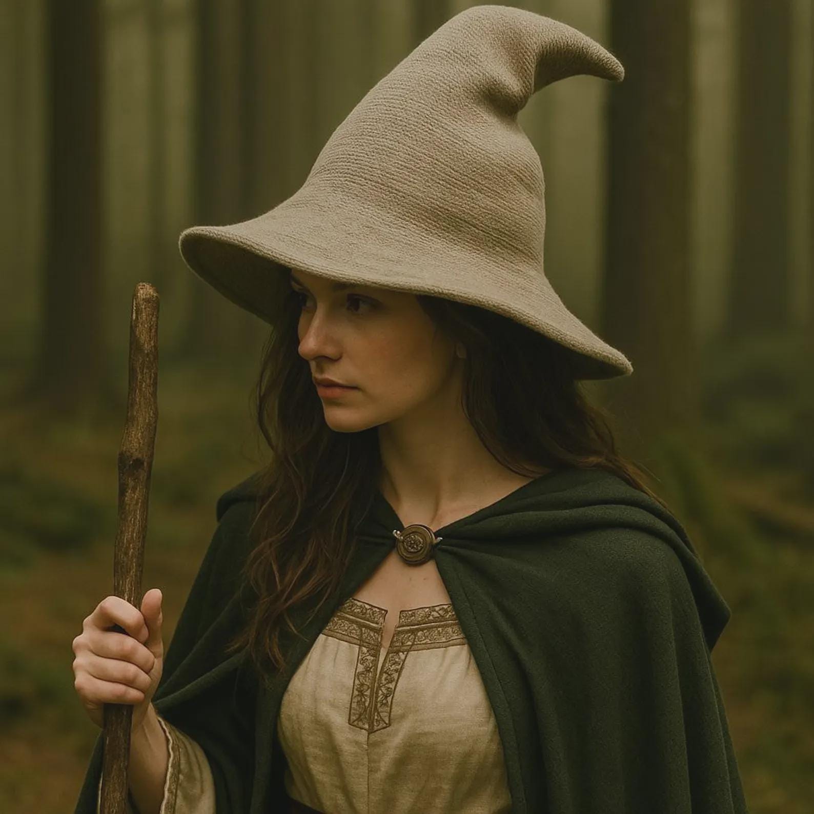 Medieval Witch Hat, Halloween Witchy Accessories for Ren Faire, Renaissance Fantasy Hat, Ren Fair Vintage Hat, Witchy Gothic Vampire Hat