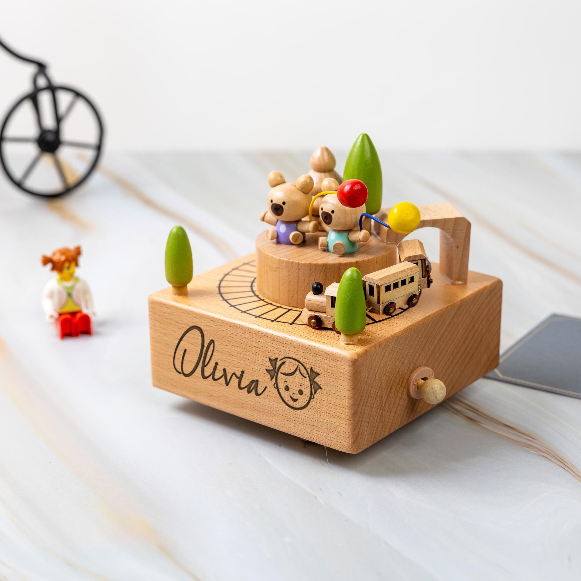 Personalised Wooden Musical Box,Keepsake Gift for Kids,Baby Shower Gift,Holiday Gift,Nursery Decor,Christmas Musical Box