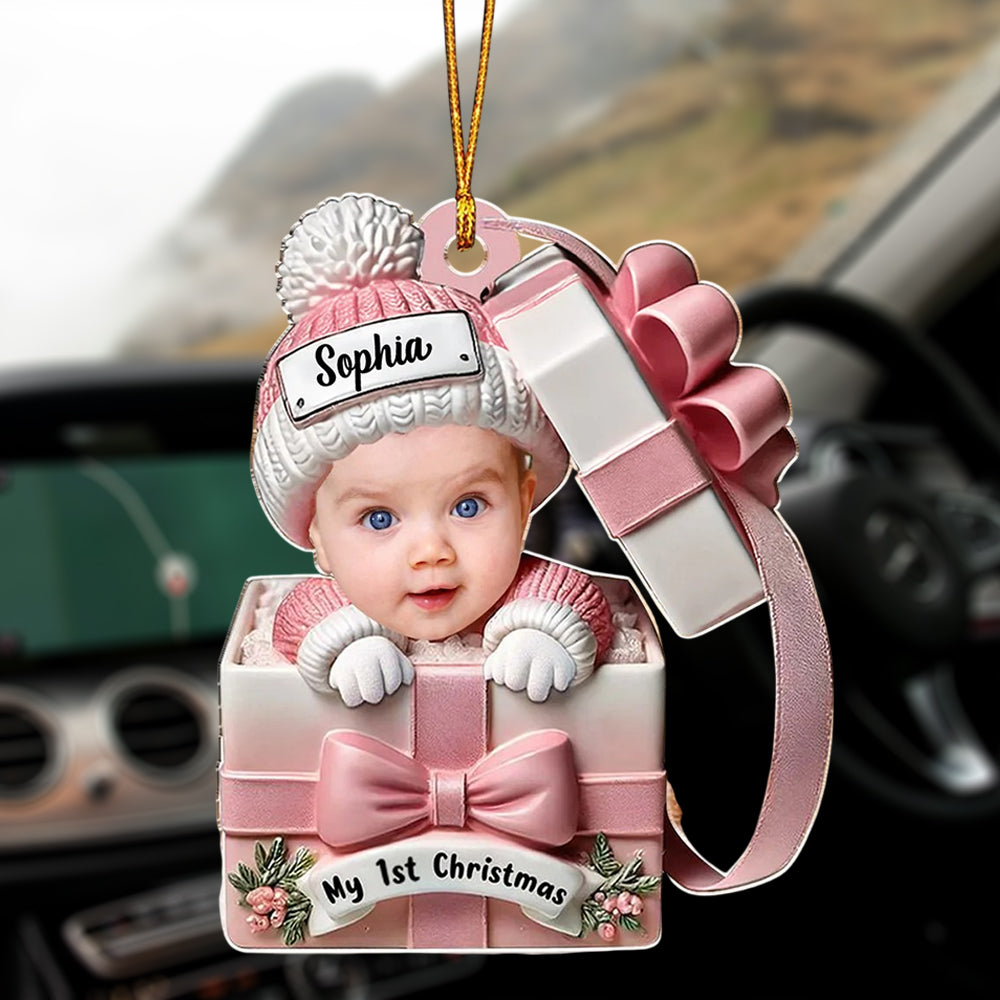 Baby Inside Gift Box - Personalized Custom Acrylic Ornament