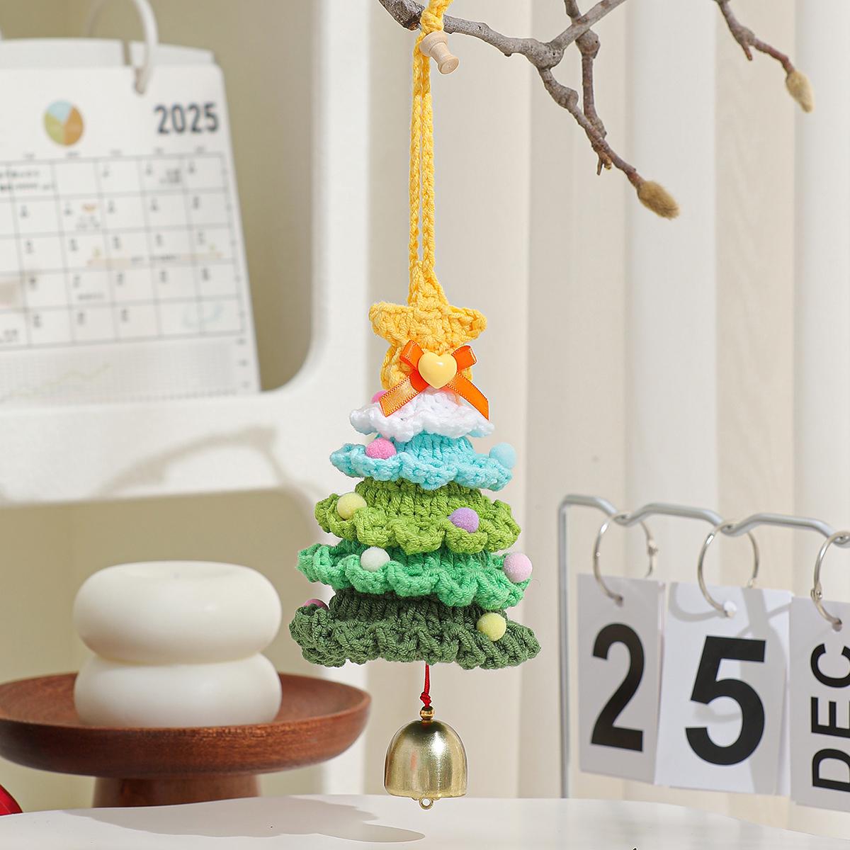 Hand-Knitted Cotton Christmas Tree Ornament: Festive Holiday Charm