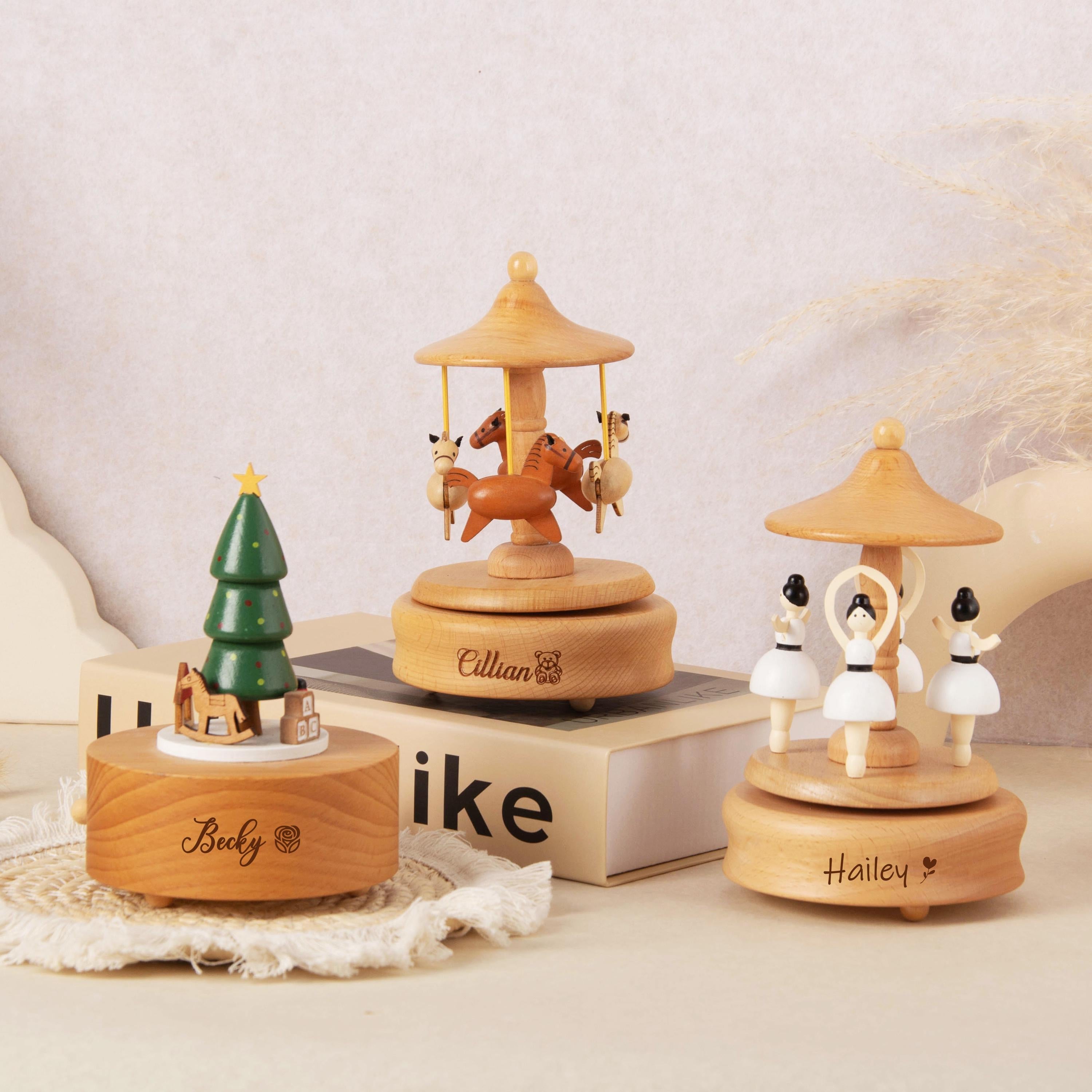 Personalised Wooden Musical Box,Keepsake Gift for Kids,Baby Shower Gift,Holiday Gift,Nursery Decor,Christmas Musical Box,Engraved Music Box