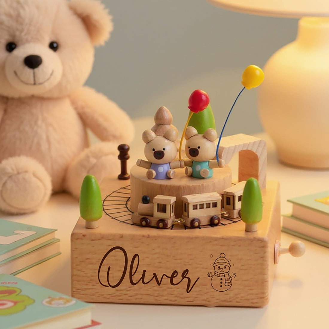 Personalised Wooden Musical Box,Keepsake Gift for Kids,Baby Shower Gift,Holiday Gift,Nursery Decor,Christmas Musical Box