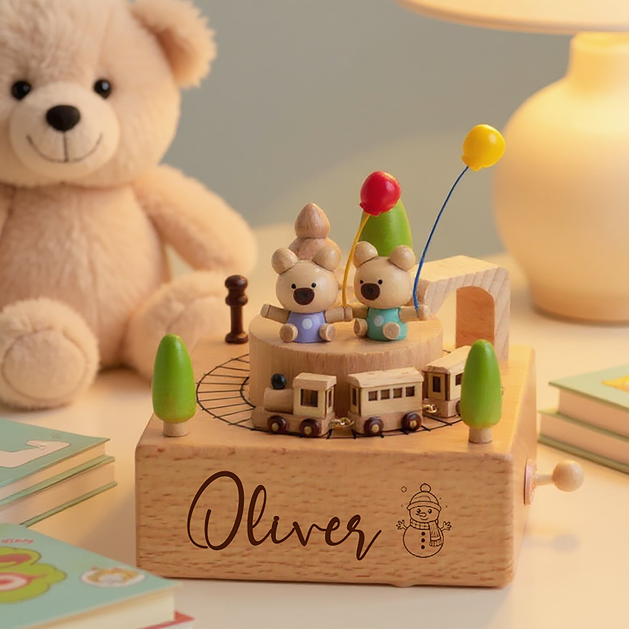 Personalised Wooden Musical Box,Keepsake Gift for Kids,Baby Shower Gift,Holiday Gift,Nursery Decor,Christmas Musical Box