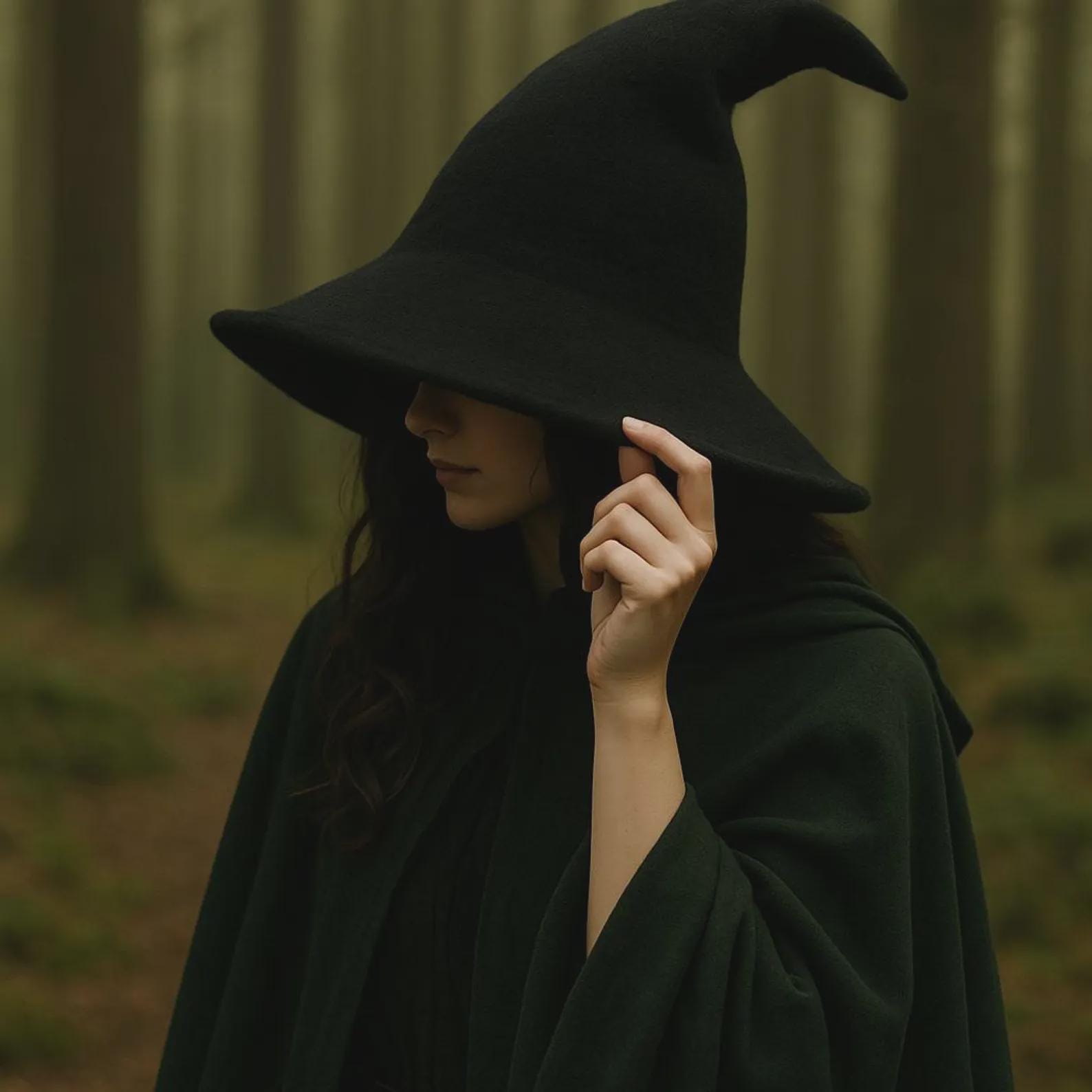 Medieval Witch Hat, Halloween Witchy Accessories for Ren Faire, Renaissance Fantasy Hat, Ren Fair Vintage Hat, Witchy Gothic Vampire Hat