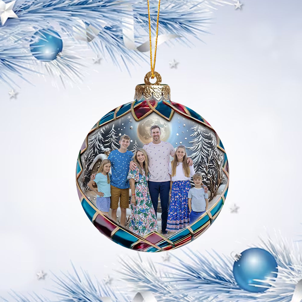 Custom Photo Christmas Good Cheer Is Found With Family - Family Personalized Custom Ornament