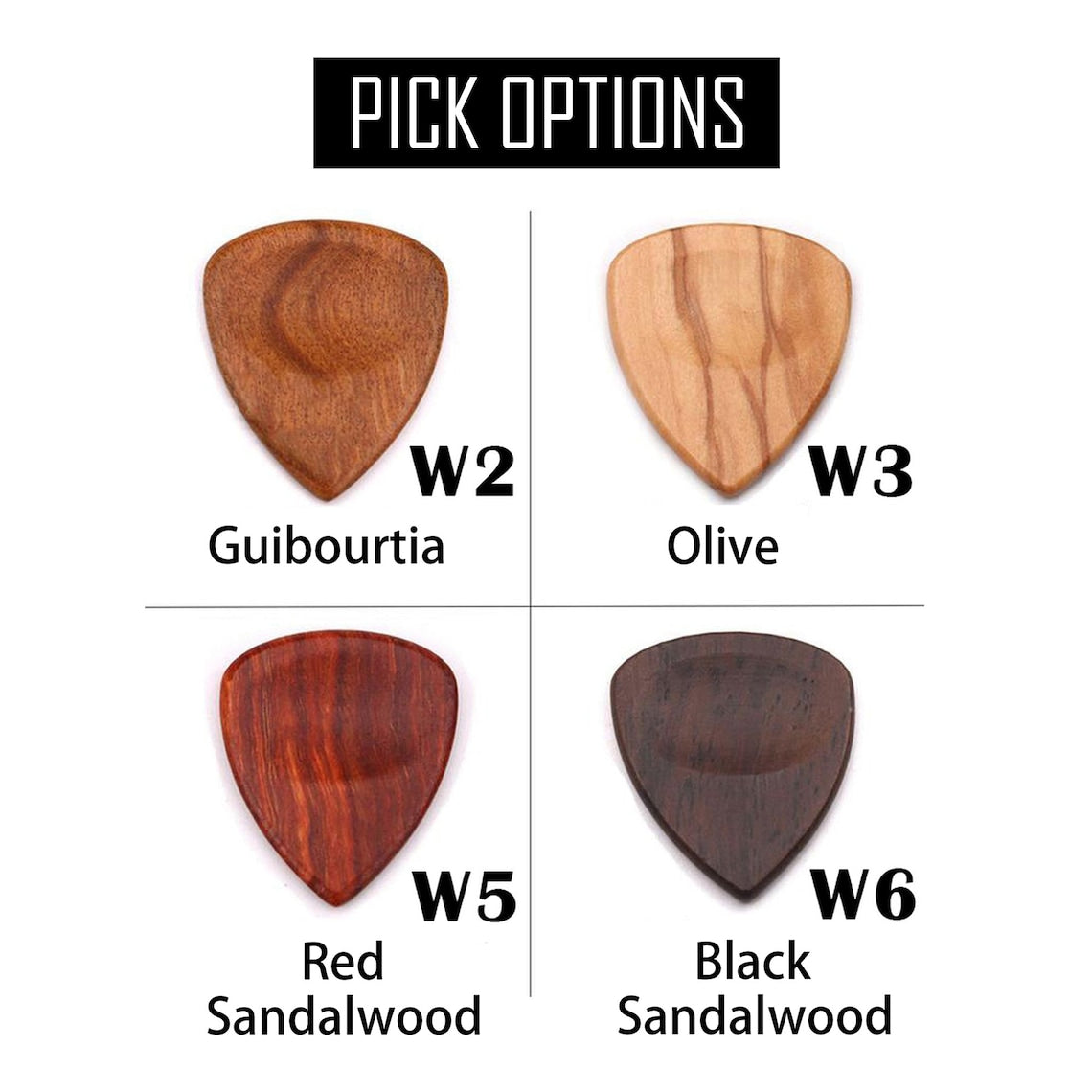 Personalized Wooden Guitar Picks with Case, Custom Guitar Pick Holder