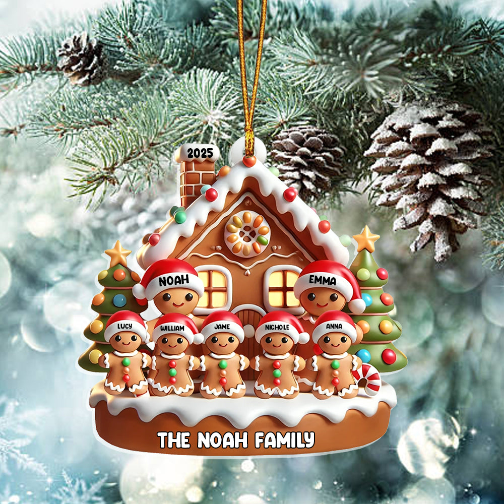 Sweet Cookie Man Family 3D Effect-Personalized Acrylic Ornament