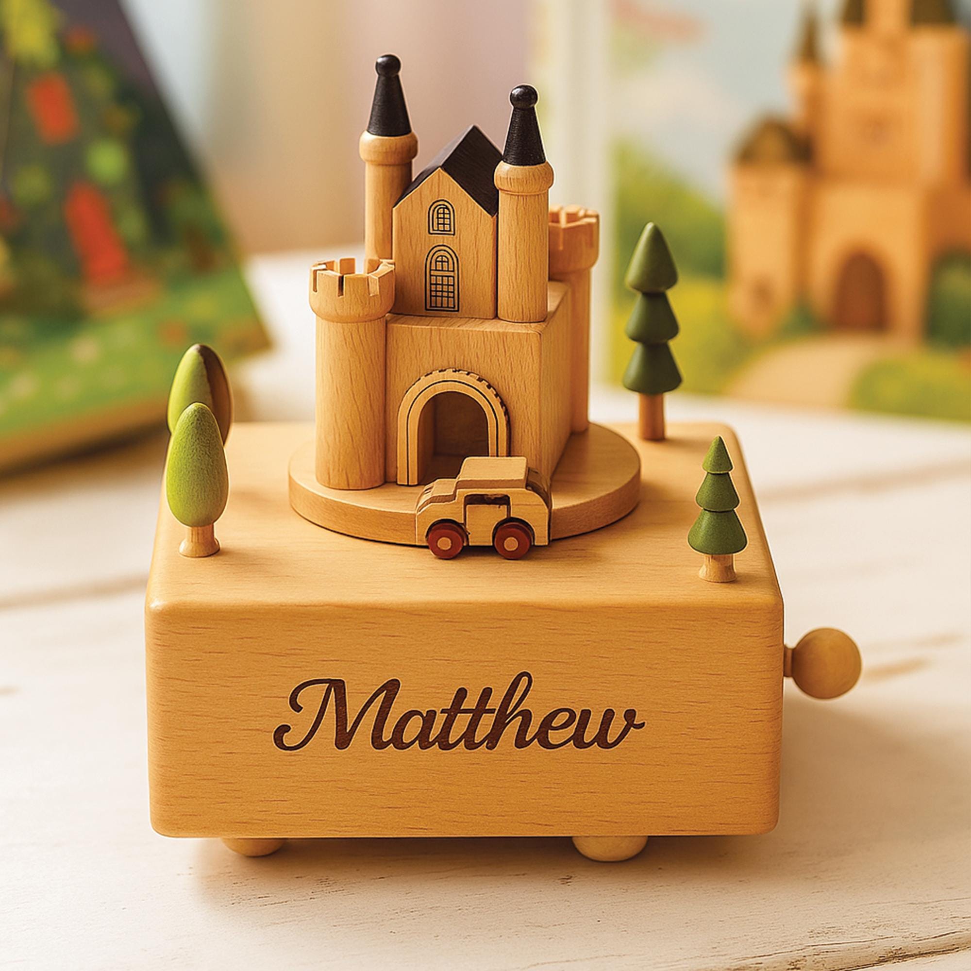 6 Style Personalized Moving Train Music Box – Custom Wooden Keepsake for Kids, Baby Shower Gift, Nursery Decor, Holiday or Christmas Present