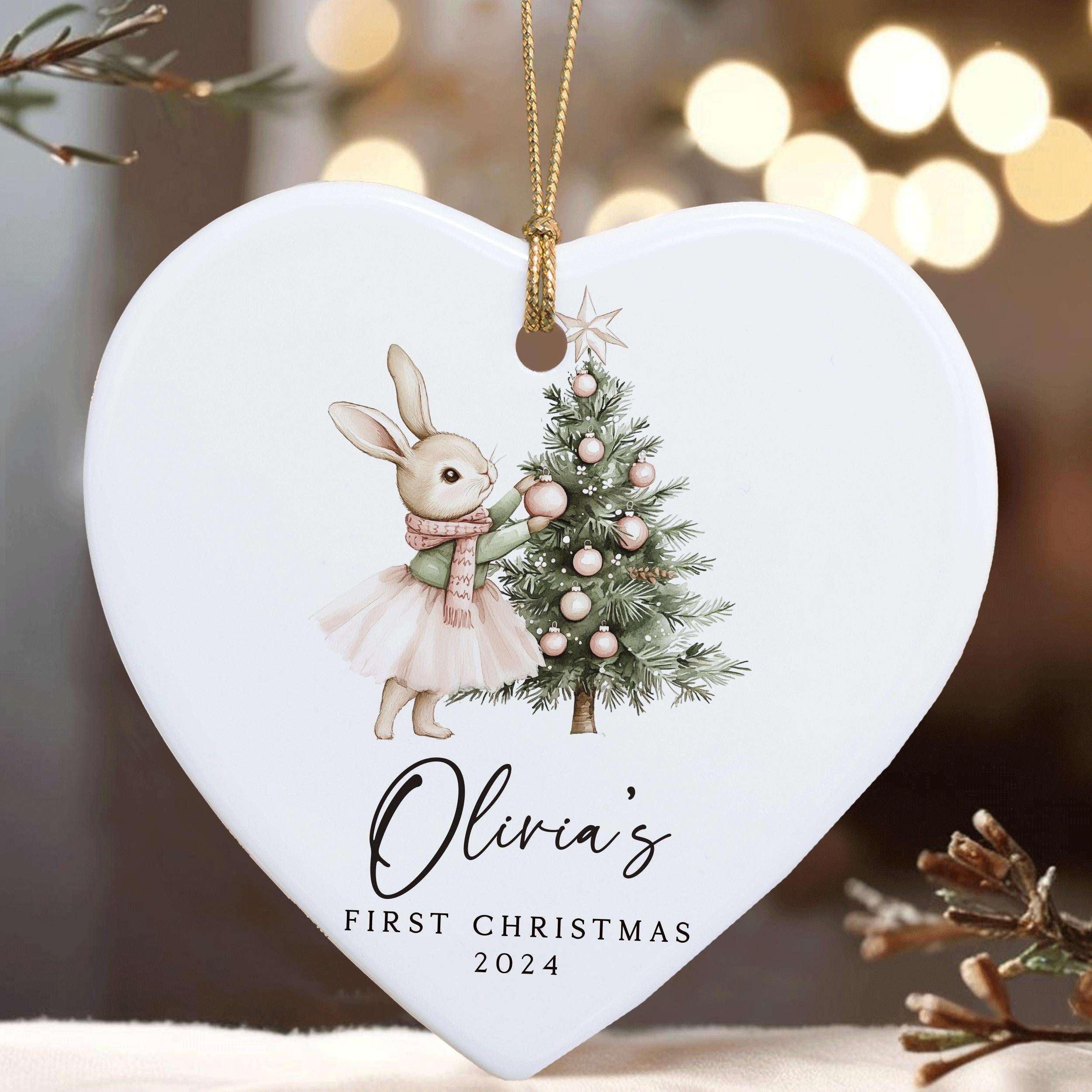 Baby Girl First Christmas Ornament, Personalized Baby Christmas Ornament, Baby's First Christmas