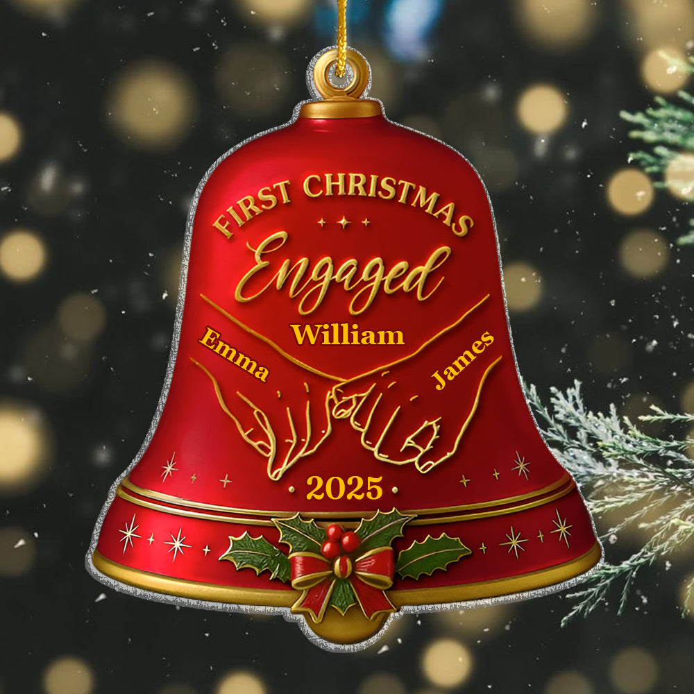 Custom Acrylic Ornament - Personalized Anniversary Christmas Wedding Gifts For Husband And Wife, Him And Her - Together Under The Christmas Bells