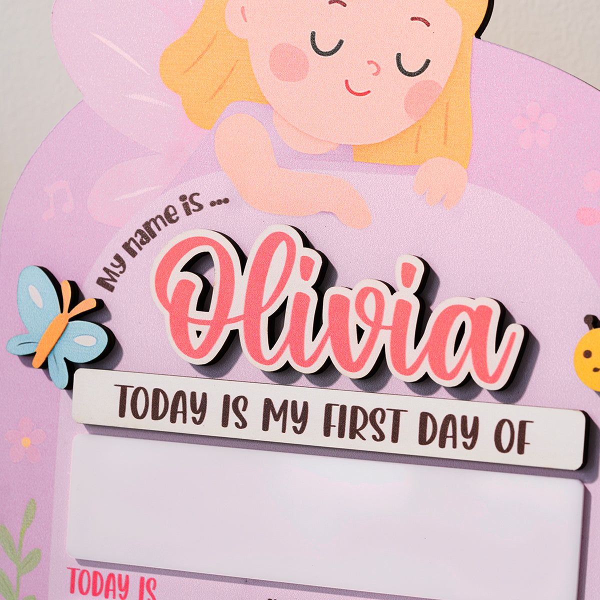 Back to School Sign Baby Angel, Custom Kids Daisy School Board Sign