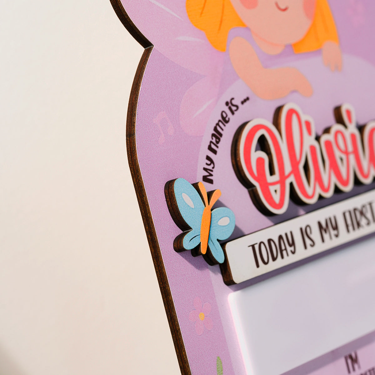 Back to School Sign Baby Angel, Custom Kids Daisy School Board Sign