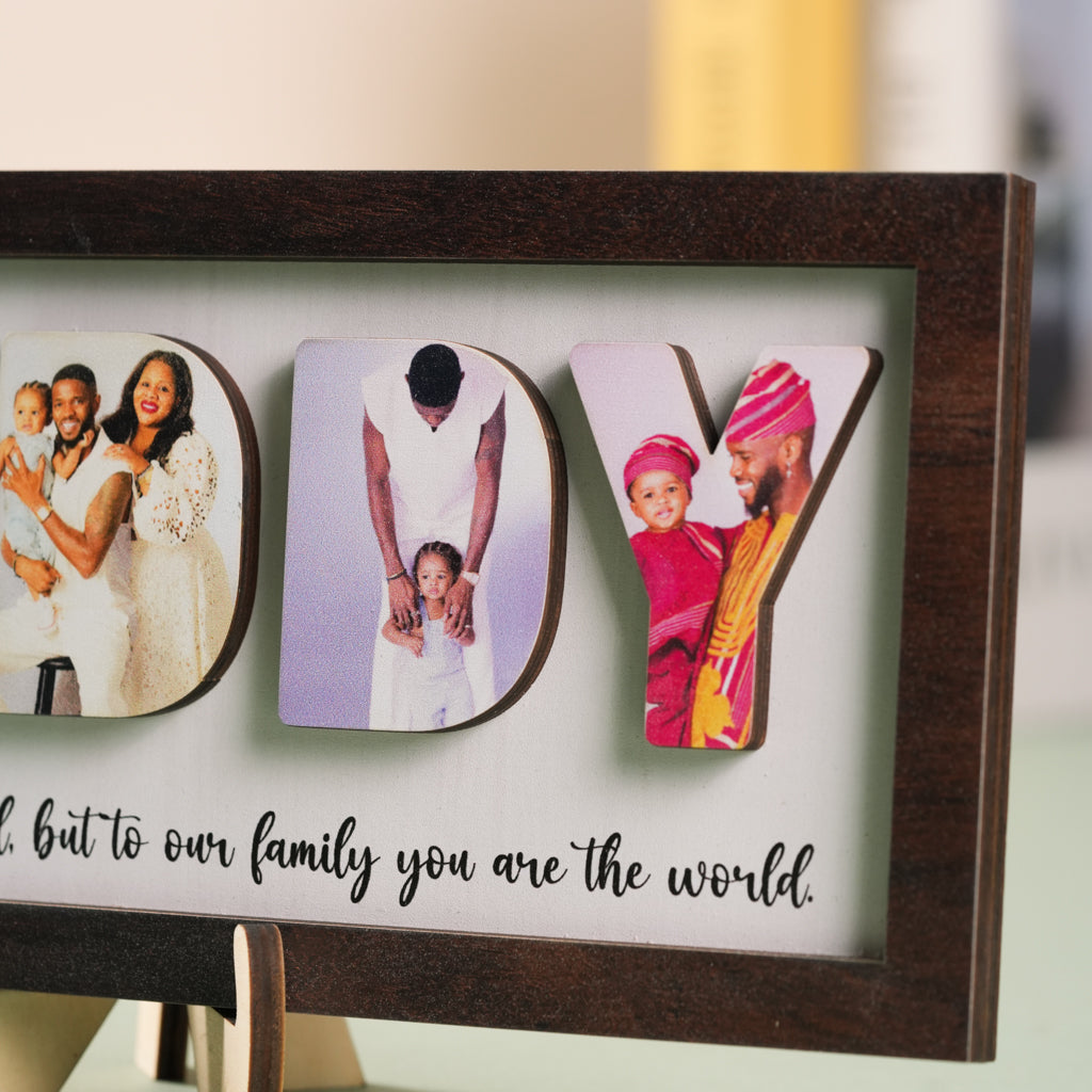 Personalized Wooden Frame for Dad with Family Photos – Father’s Day Special