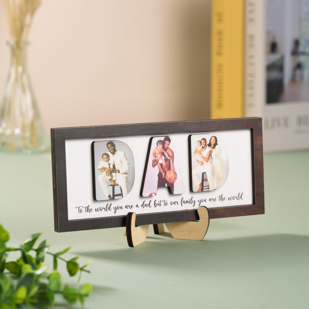 Personalized Wooden Frame for Dad with Family Photos – Father’s Day Special