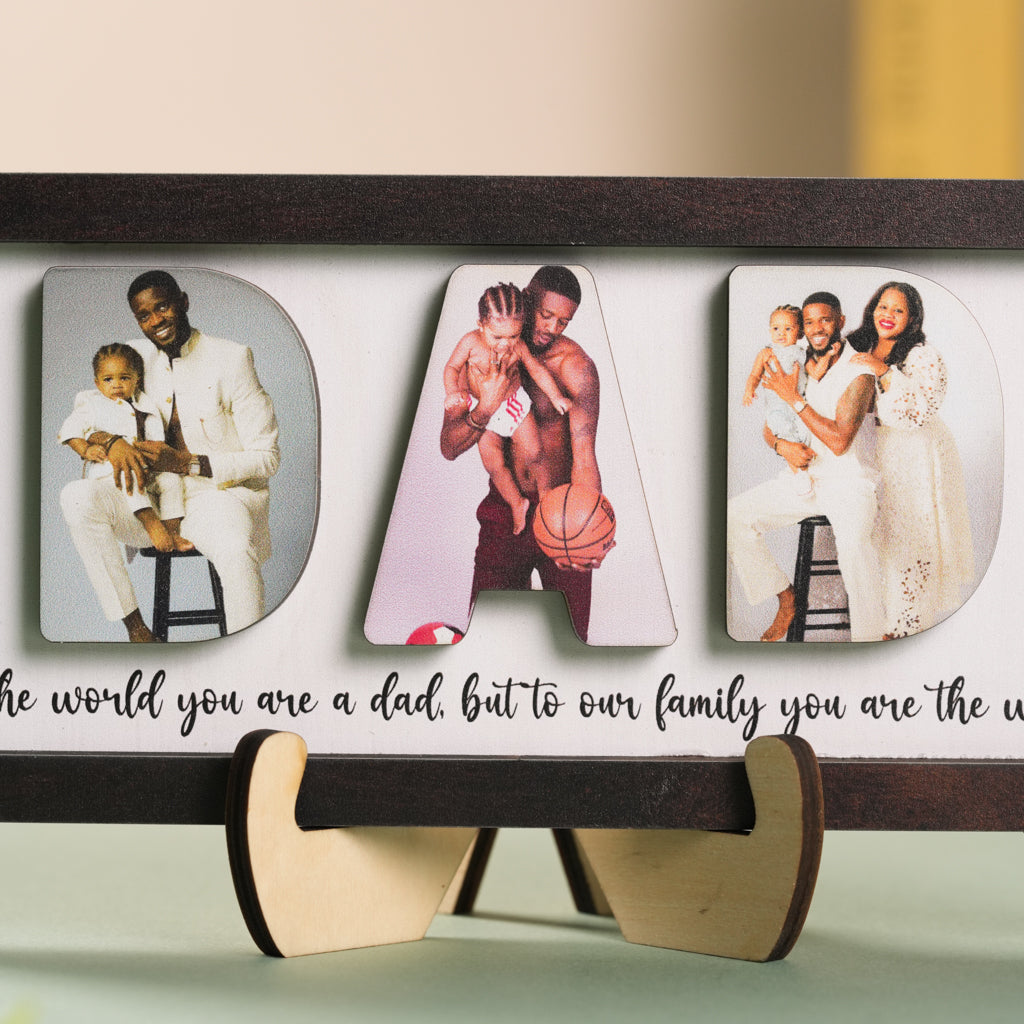 Personalized Wooden Frame for Dad with Family Photos – Father’s Day Special