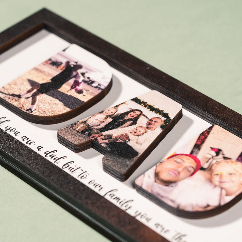 Personalized Wooden Frame for Dad with Family Photos – Father’s Day Special