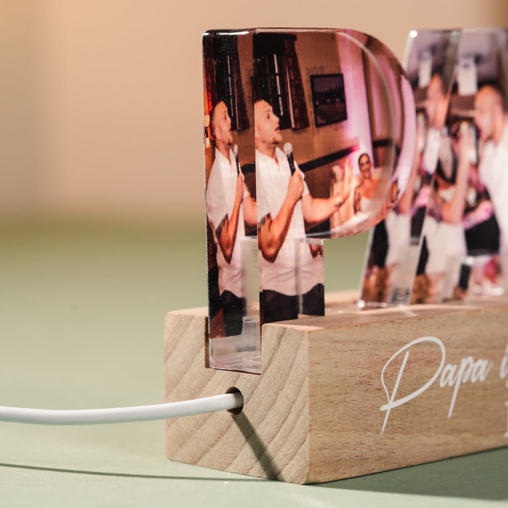Personalized Acrylic Light – PAPA Letters with Photos, Perfect Gift For Dad, For Husband