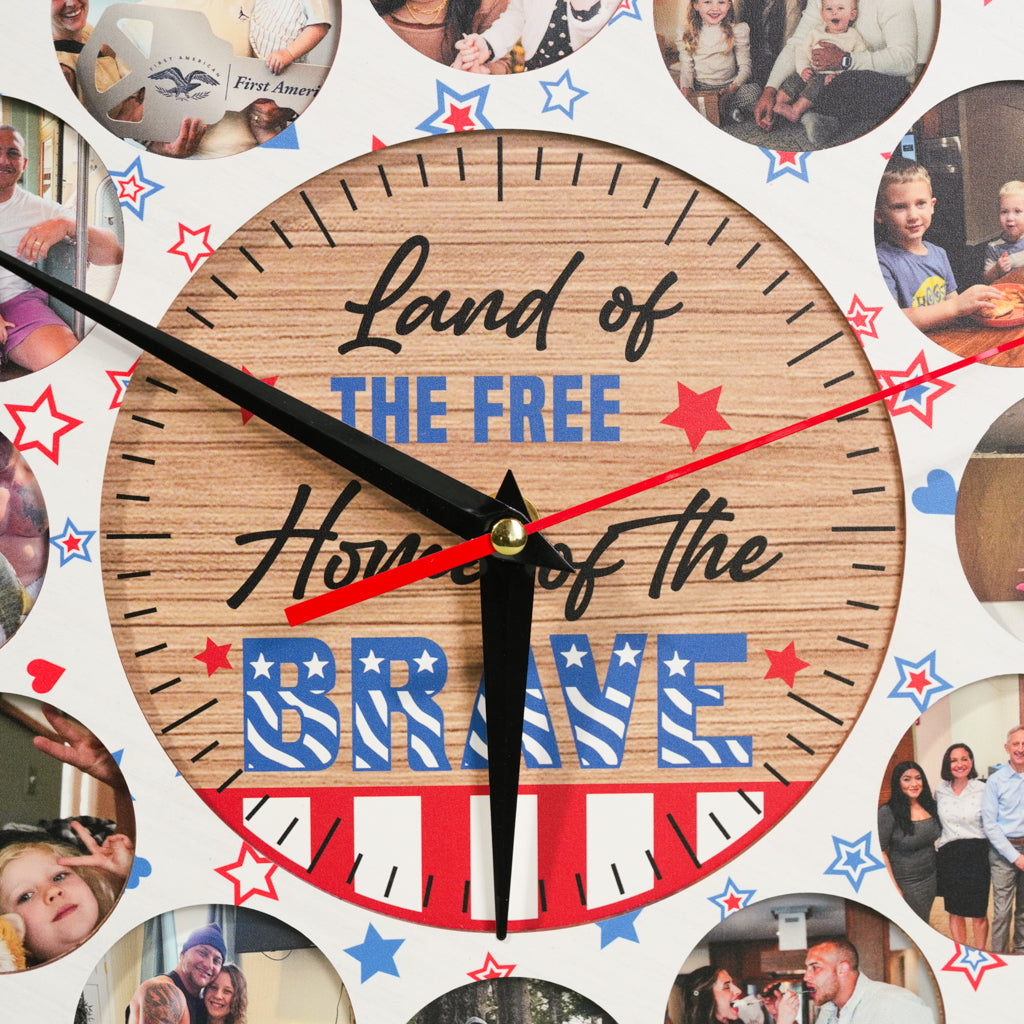 Wooden Clock Personalized Photos - Perfect Gift For Family & Couple