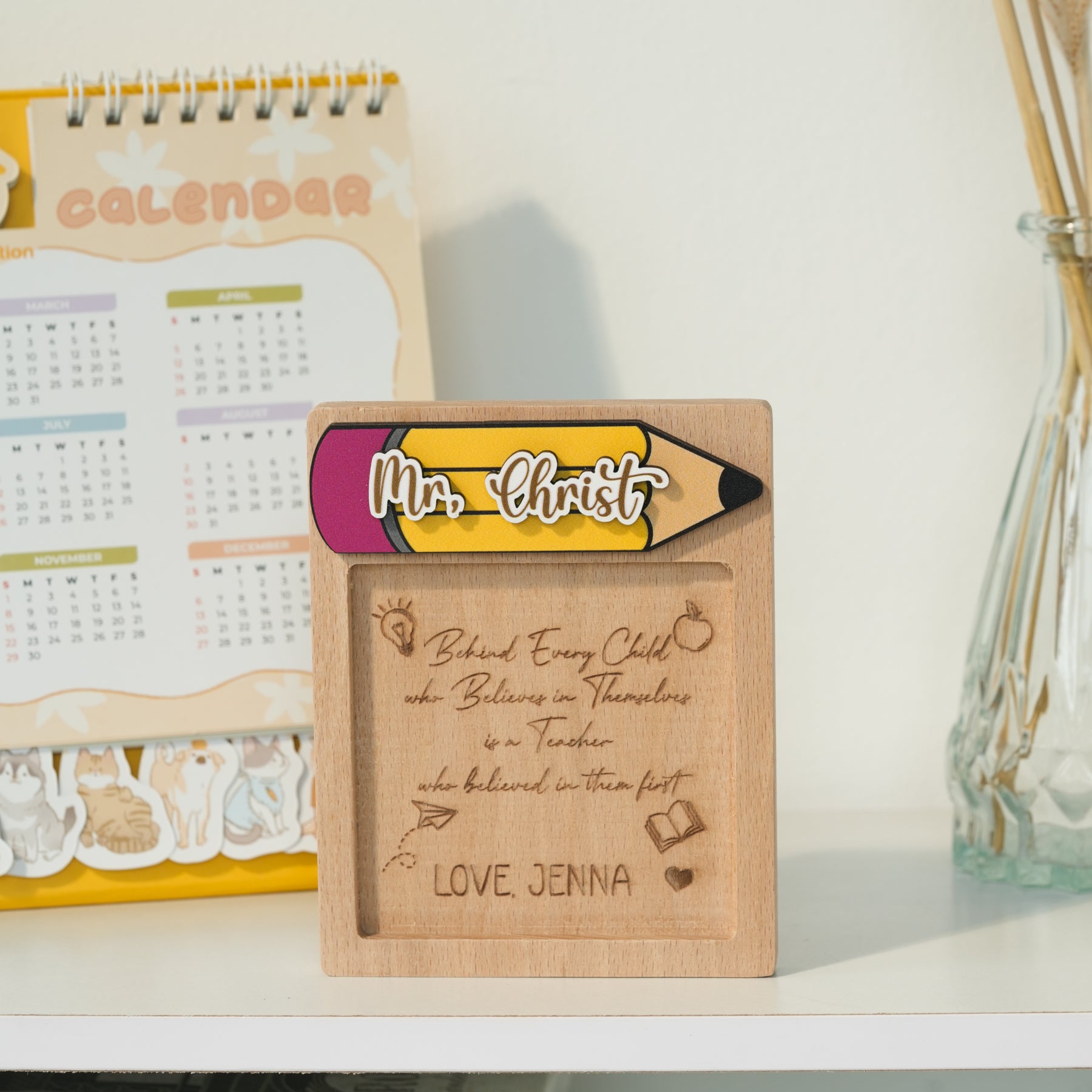 Sticky Note Pad Holder Gift, Personalized Note Pad Holder for your Teachers and Friends