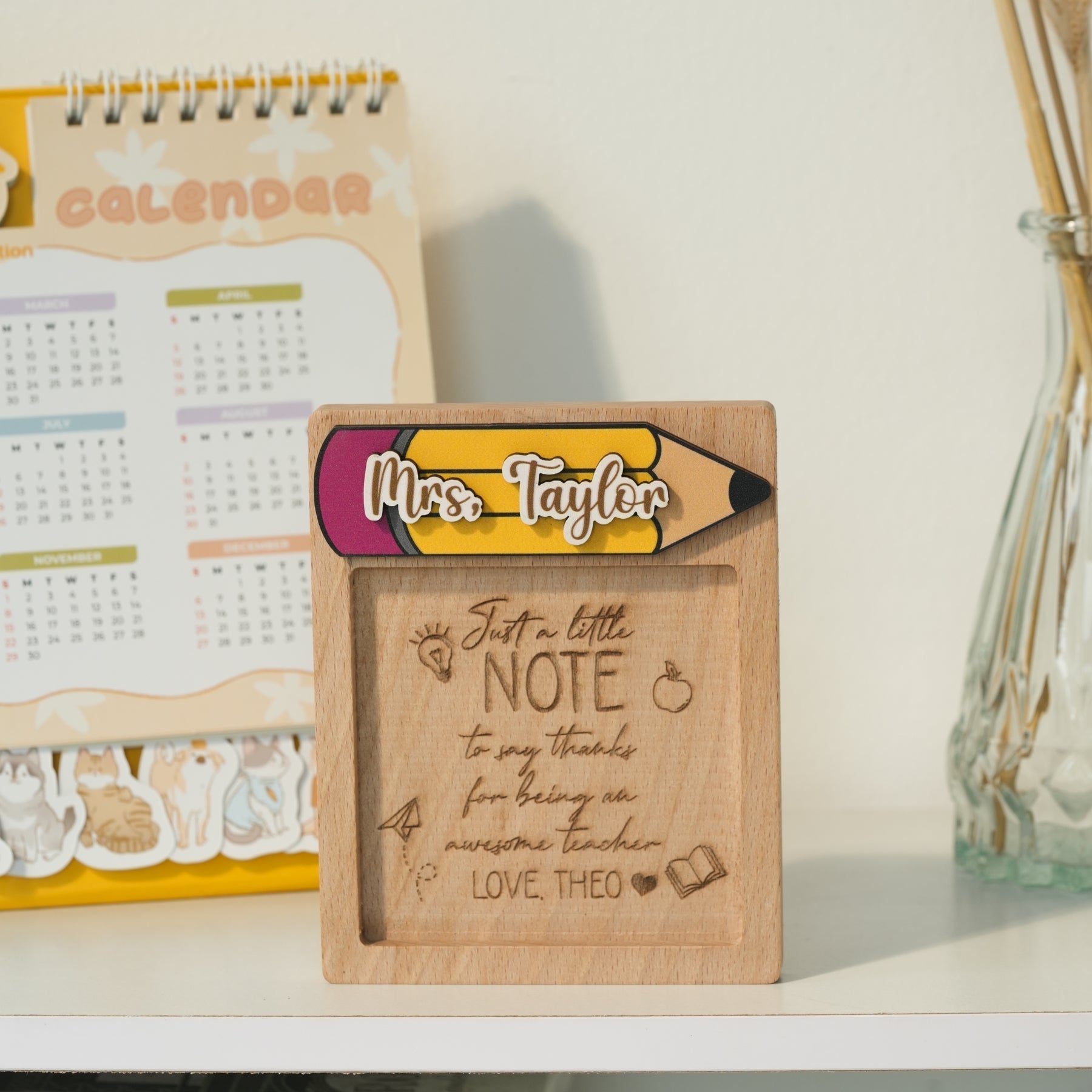 Sticky Note Pad Holder Gift, Personalized Note Pad Holder for your Teachers and Friends
