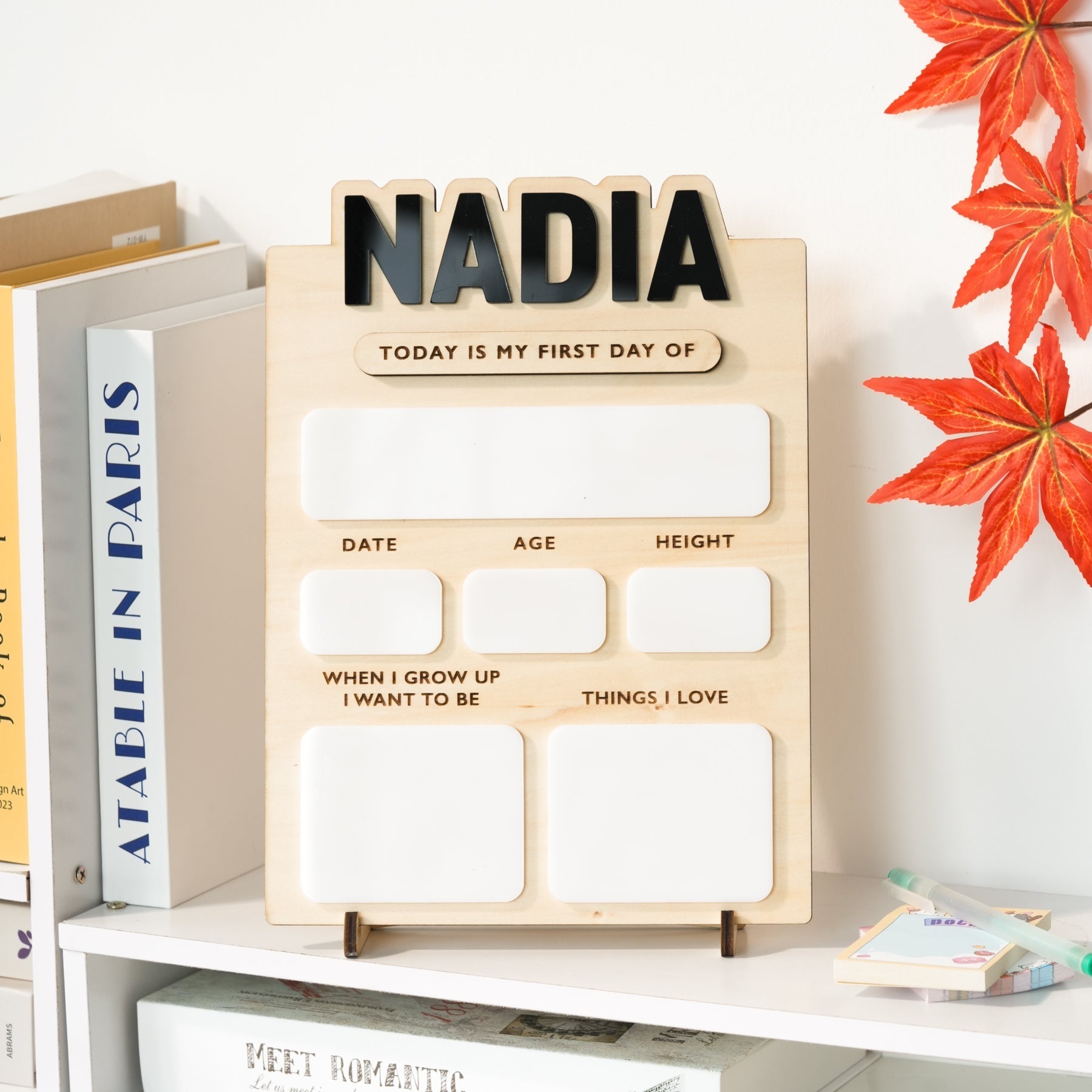 Back to School Sign Engraved, Custom Kid's Name School Board Sign