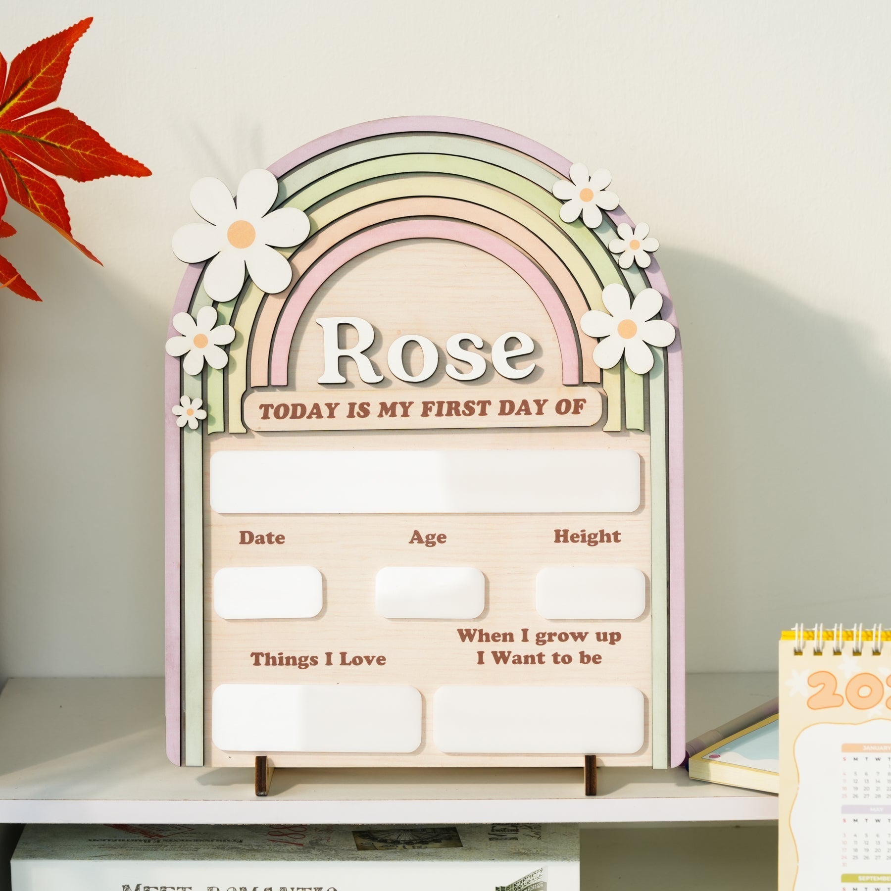 Back to School Sign Rainbow, Custom Kids School Board Sign