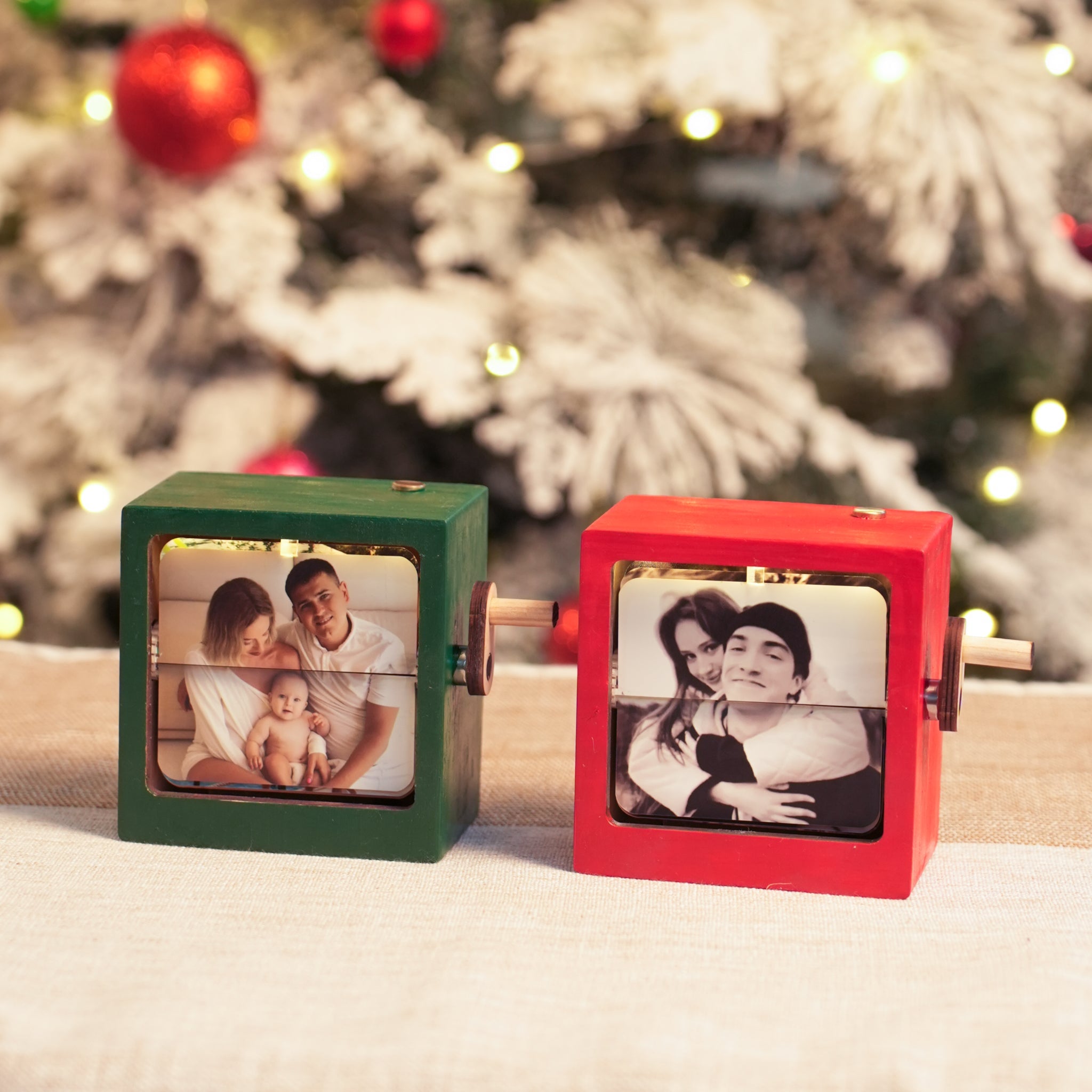 Personalized Flip Photo Box Christmas – Capture Moments, Forever