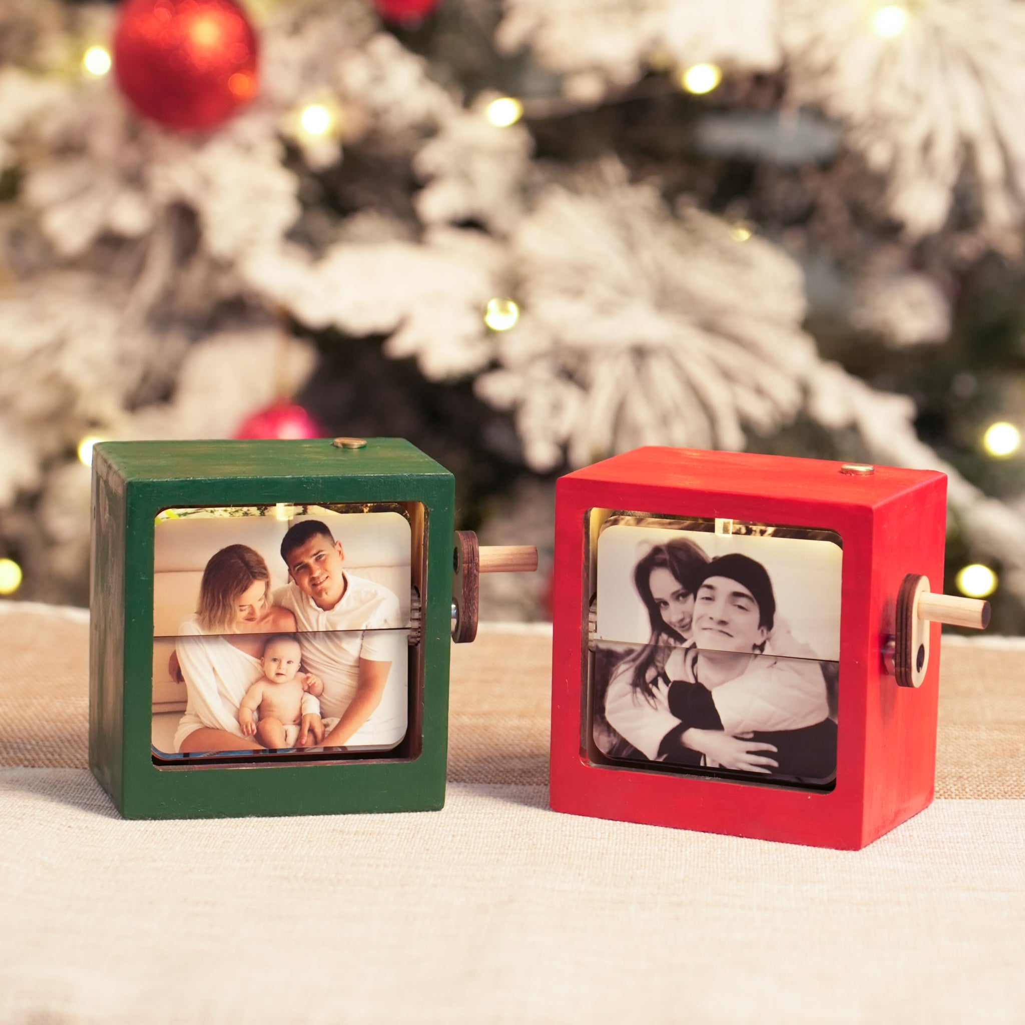 Personalized Flip Photo Box Christmas – Capture Moments, Forever