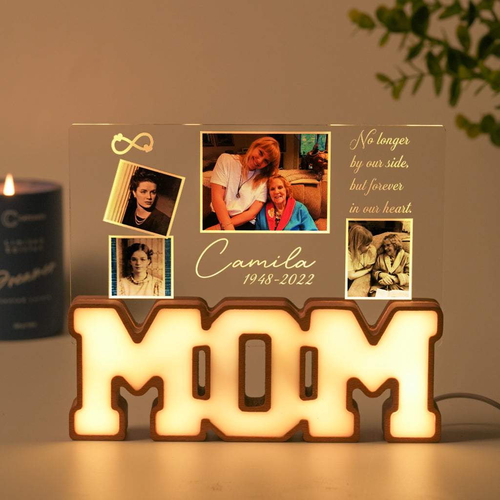 Personalized MOM Letter Night Light – In Loving Memory with Dates & Images