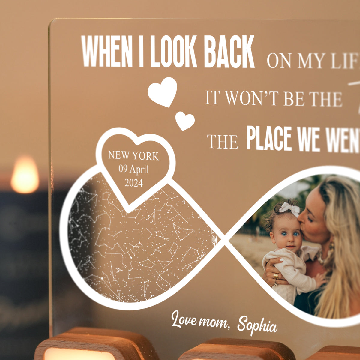 Personalized MOM Letter Night Light - Baby Star Map for Mother's Day