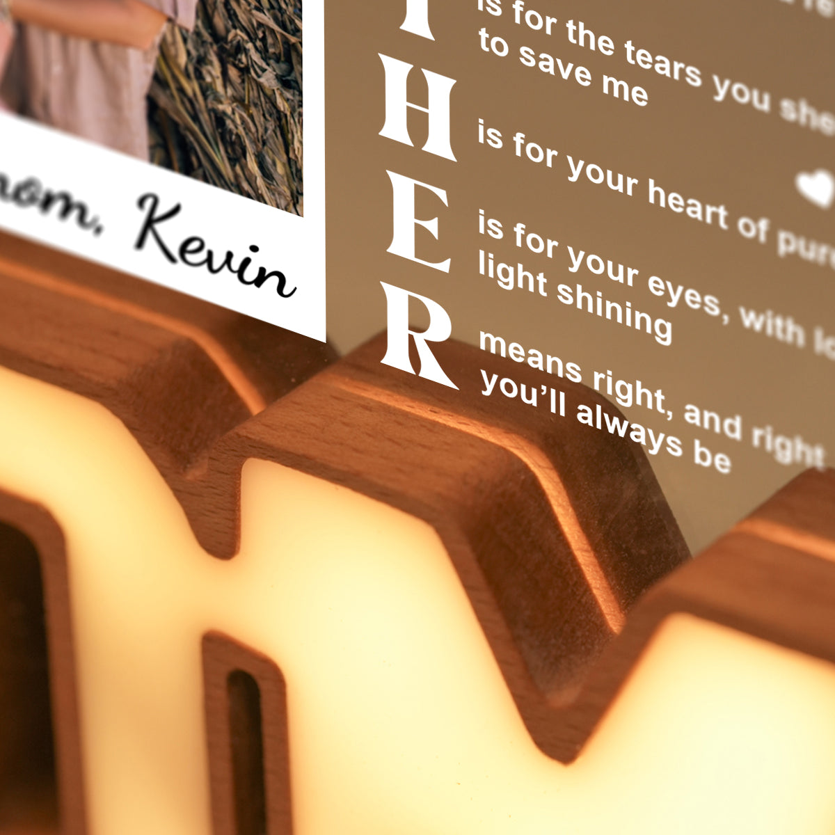 Personalized MOM Letter Night Light - Mother Meaning