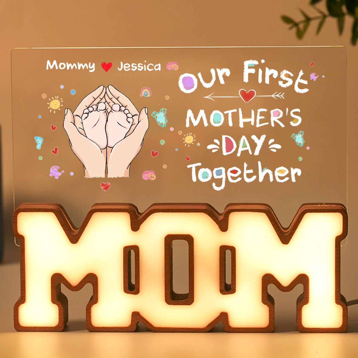 Personalized MOM Letter Night Light - Our First Mother's Day Together