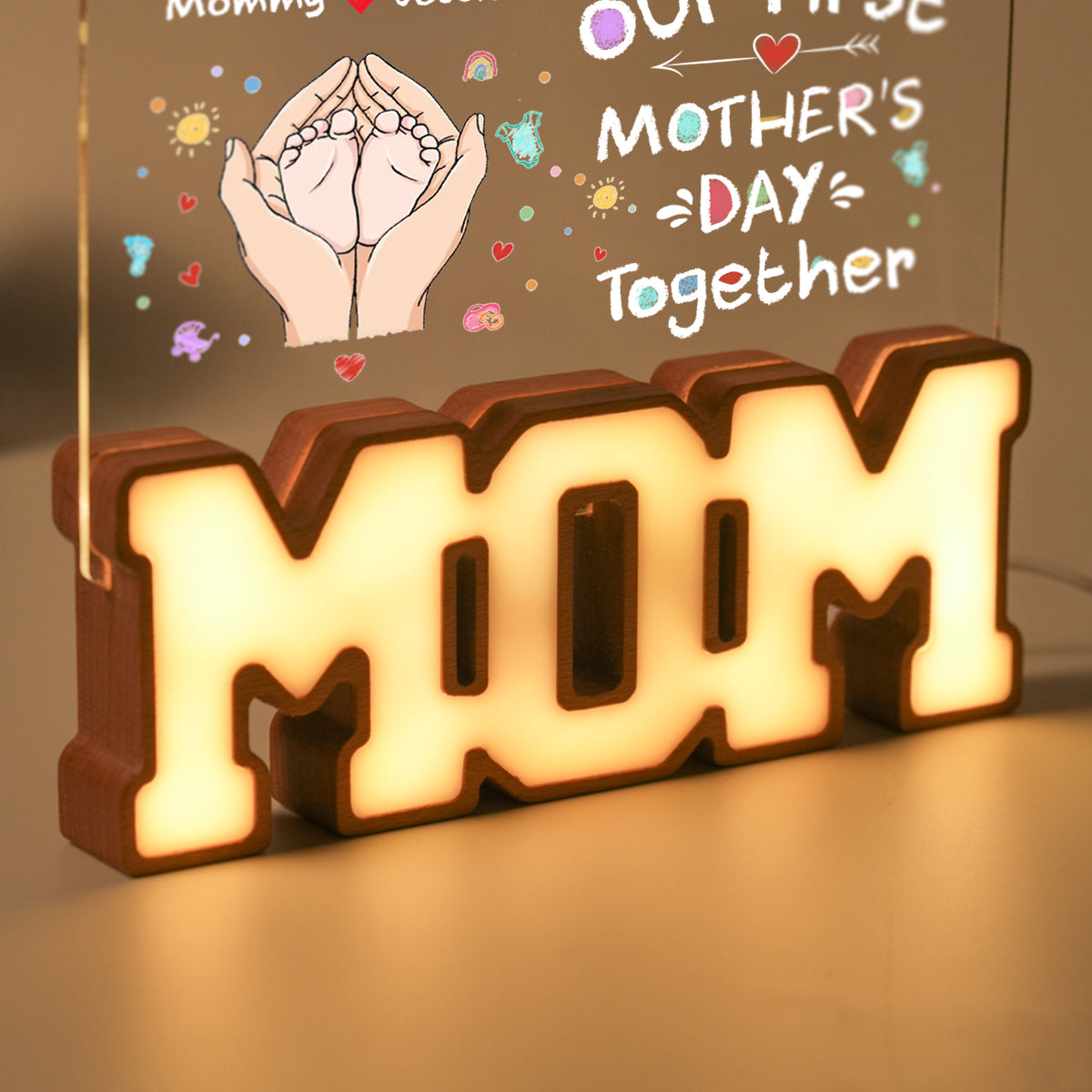 Personalized MOM Letter Night Light - Our First Mother's Day Together