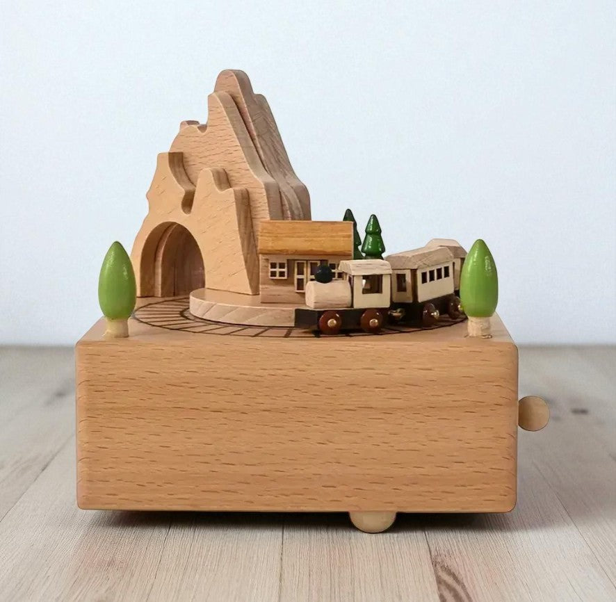 Personalized Wooden Train Music Box, Baby Shower Gift, 1st Birthday Gift, Keepsake Gift for Kids, Newborn Gifts, Engraved Name Music Box