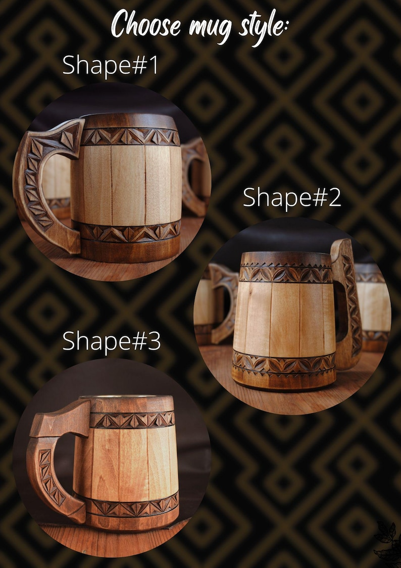 EXCLUSIVE hand carved wooden mug Groom Best man Groomsman gift viking tankard 5 anniversary for him Christmas Dad Husband personalize gift