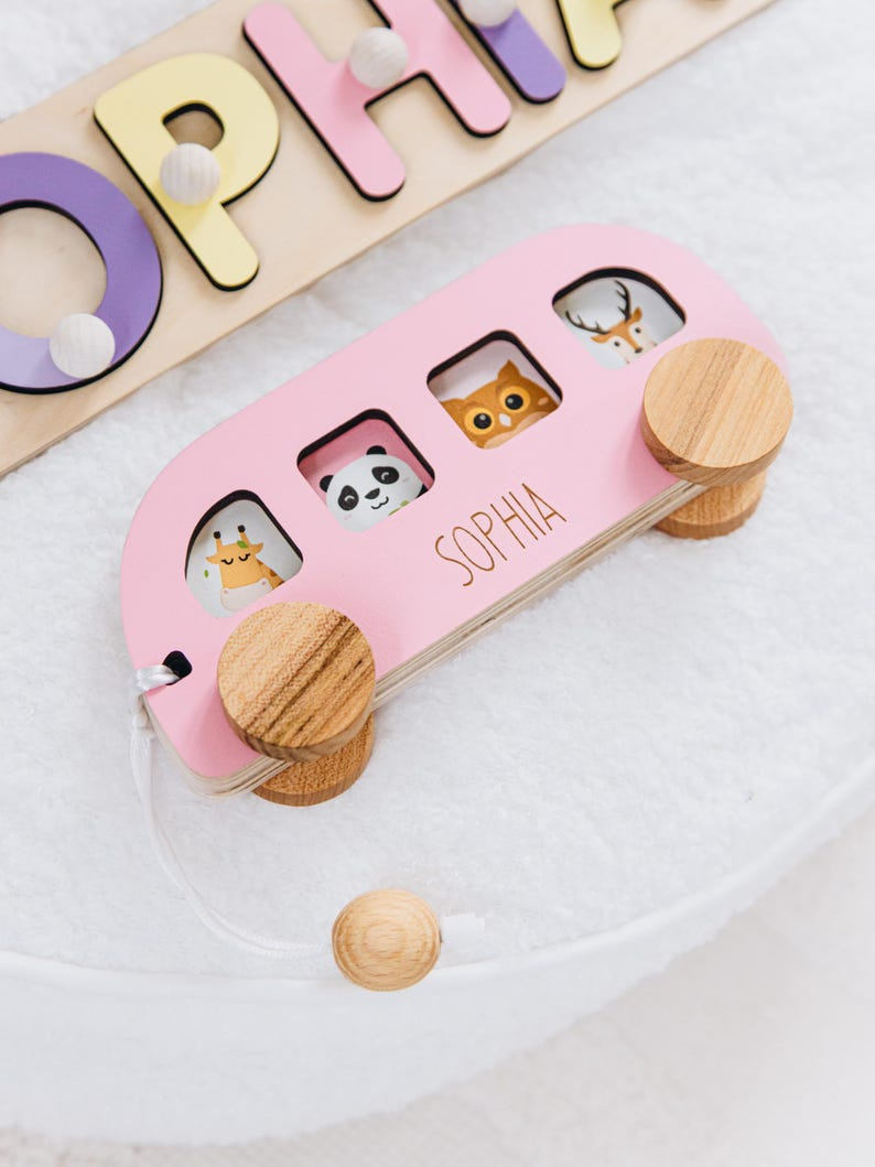 Personalized Wooden Bus