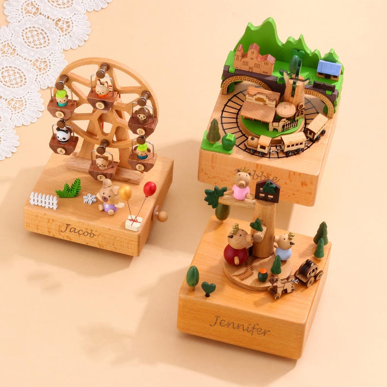 Personalized Wooden Ferris Wheel Music Box