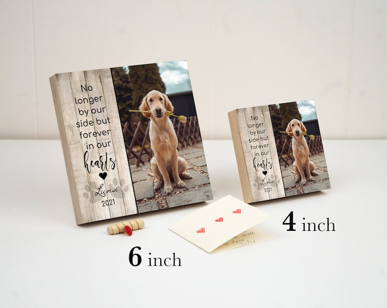 Personalized Pet Memorial Printed 4" or 6" - Wood Photo Block - Dog Loss Gift - Dog Memorial Frame - Pet Loss Gift Dog - Pet Memorial