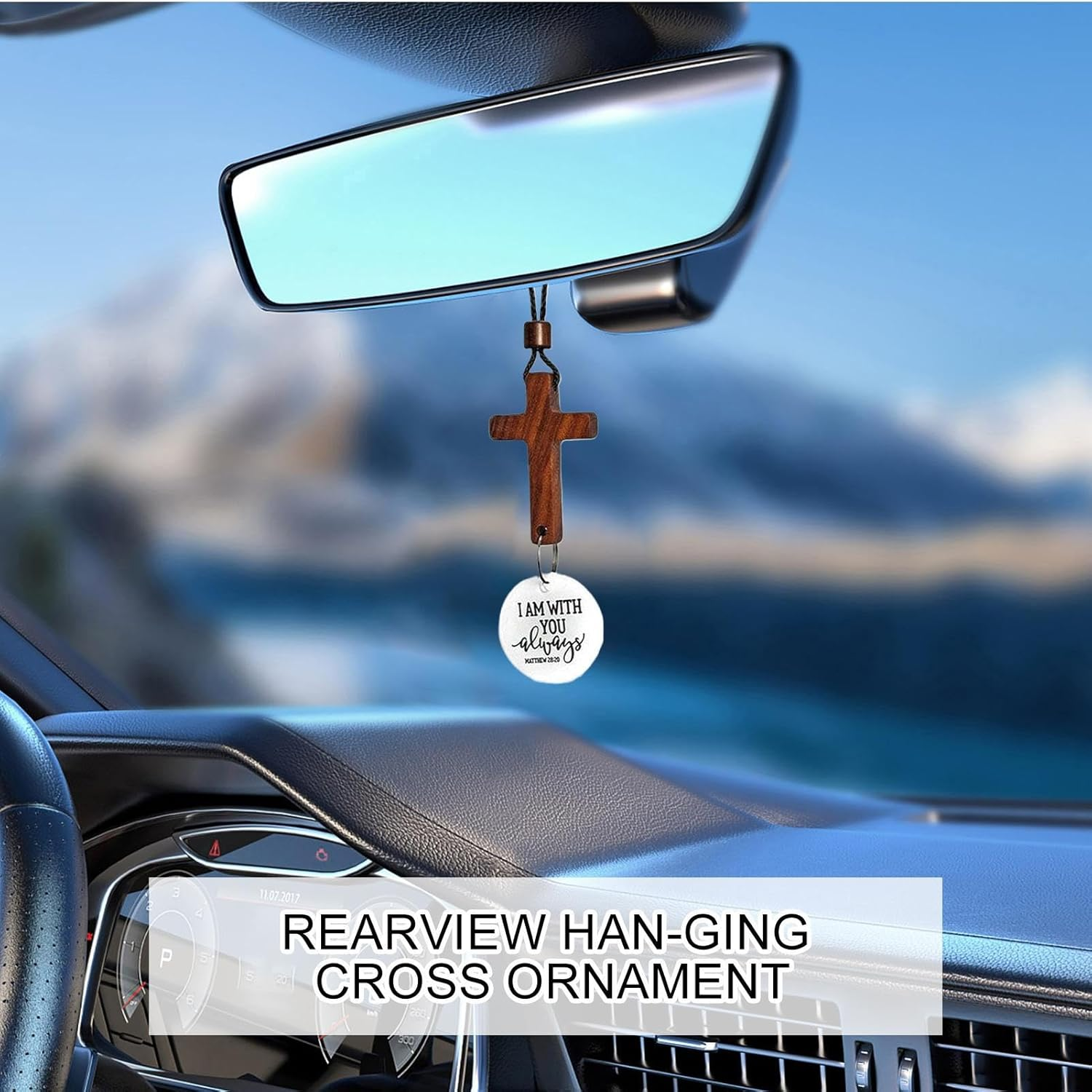 Car Hanging Ornament Blessing Pendant Crosses Ornament Religious Symbol For Mirror Mounting And Devotional
