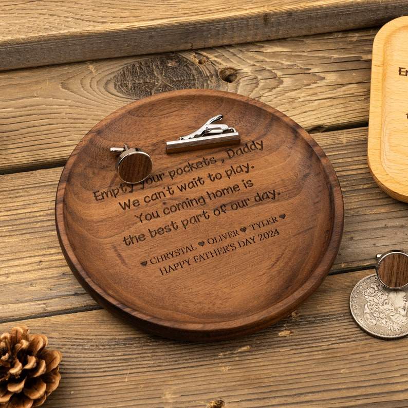 Personalized Valet Tray for Dad, Father's Day Gift, Catch All Table Tray, Birthday Gifts for Dad, Custom Valet Tray, Engraved Key Tray