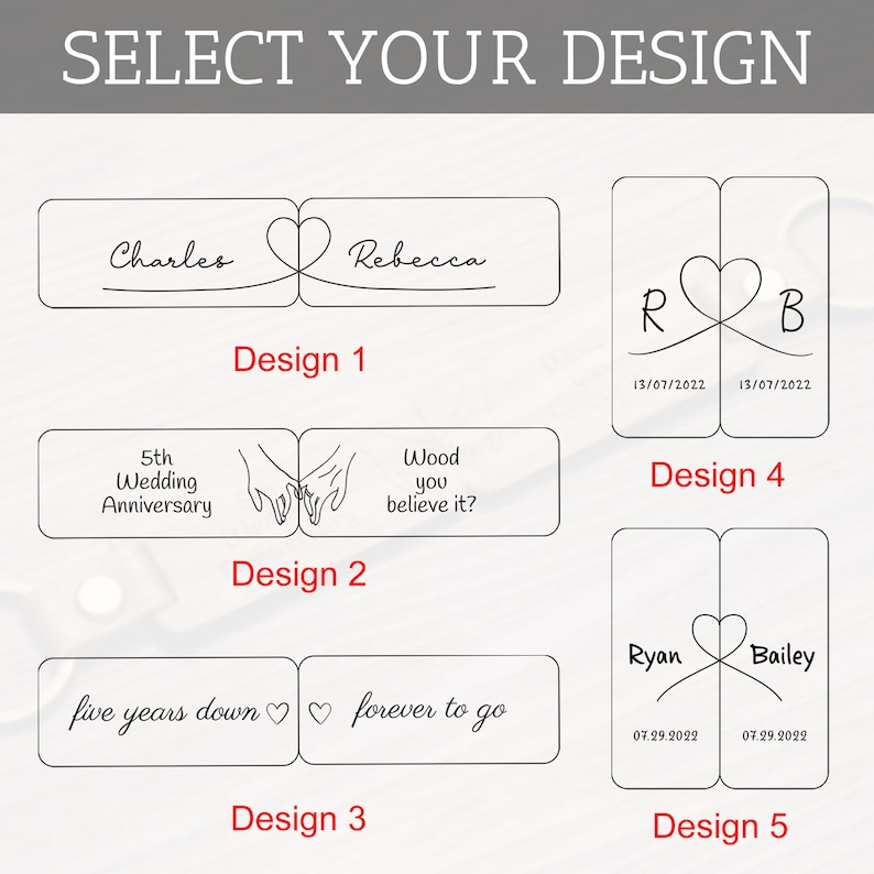 Personalised Wood Couple Keychain, Engraved Keyrings for Couple, Gift For Boyfriend / Husband, 5TH Anniversary Gift, Housewarming Party Gift