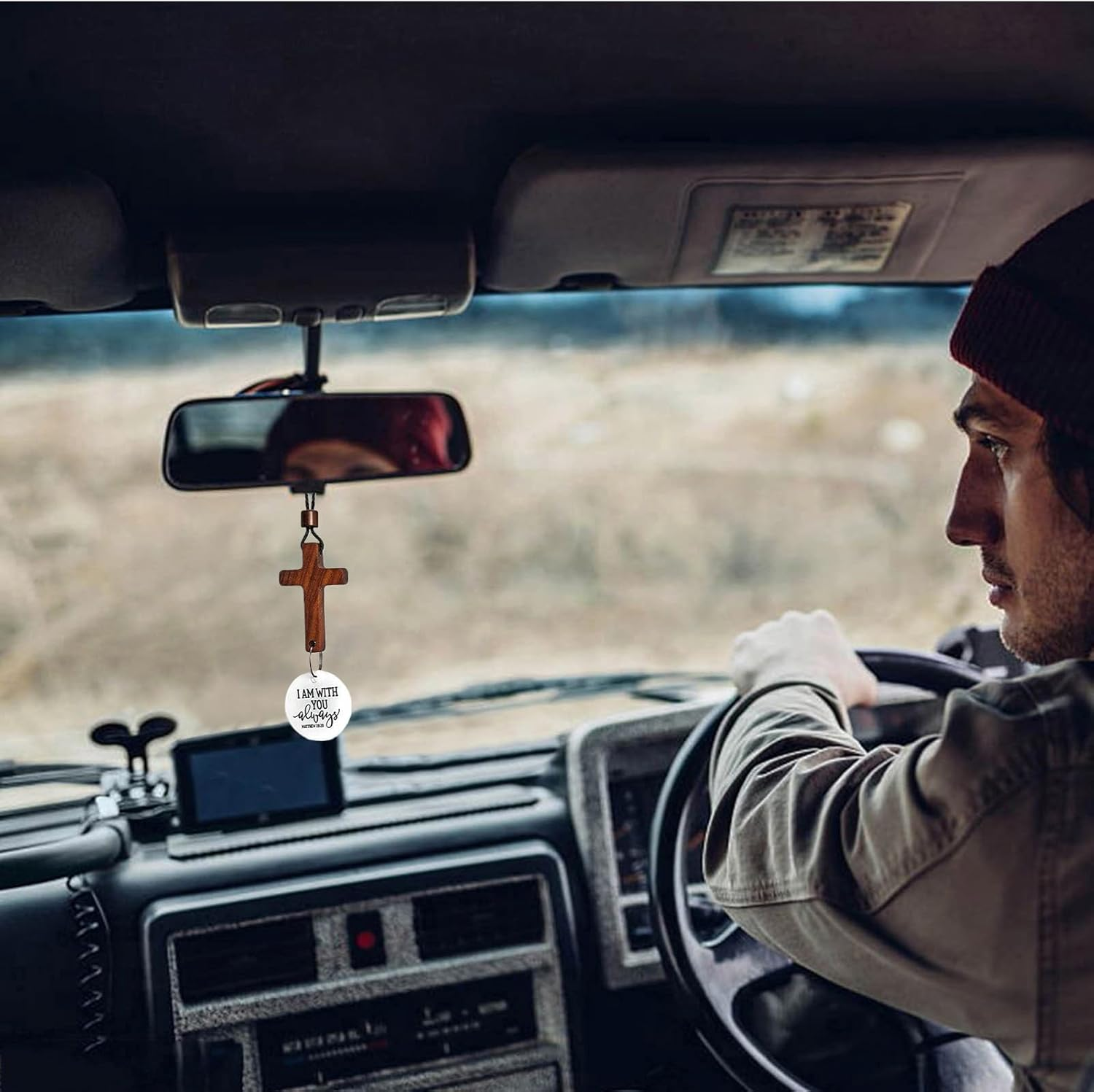 Car Hanging Ornament Blessing Pendant Crosses Ornament Religious Symbol For Mirror Mounting And Devotional