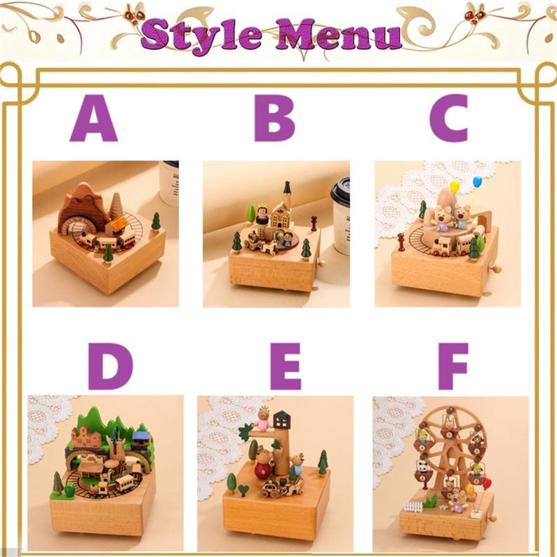 Personalized Wooden Ferris Wheel Music Box