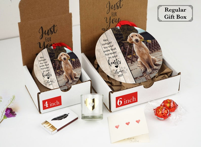 Personalized Pet Sympathy Gift - Christmas Photo Ornament - 4" or 6 (JUMBO)" - Personalized Christmas Ornament - Dog Memorial Photo