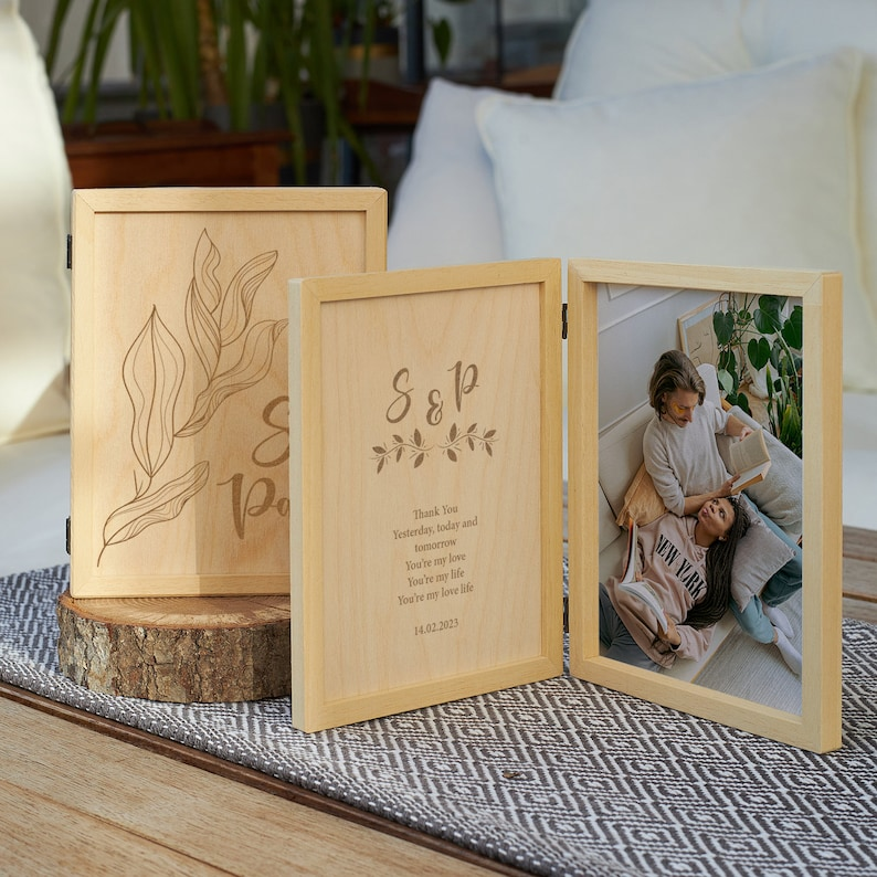 Custom Frame Gift For Her Wooden Christmas Keepsake Box. Personalized Gift For Women. Valentines Day Gifts For Him. Photo Box Wedding Gift.