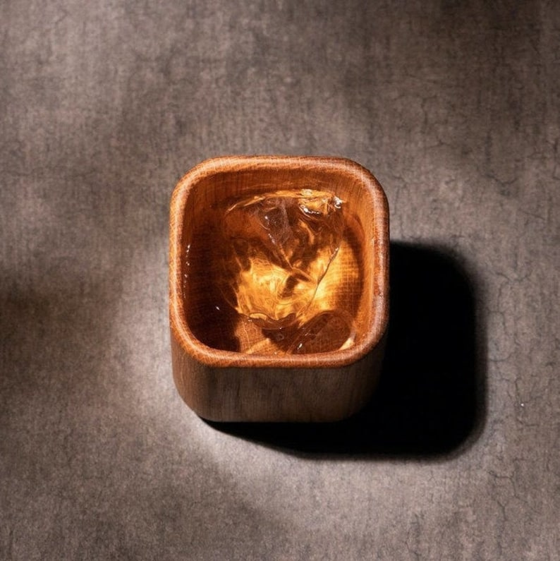 Personalised Oak Whiskey Tumbler